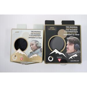 Duo Of 2 180s Ear Warmers Black And Gray Behind The Head Design New Open Box